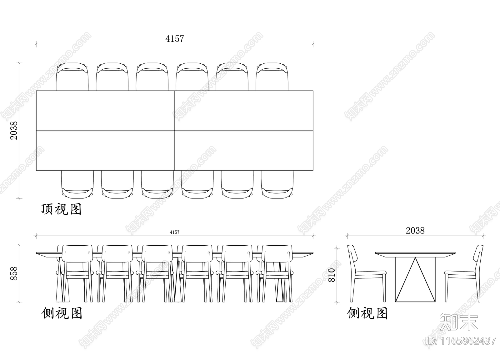 现代桌椅施工图下载【ID:1165862437】