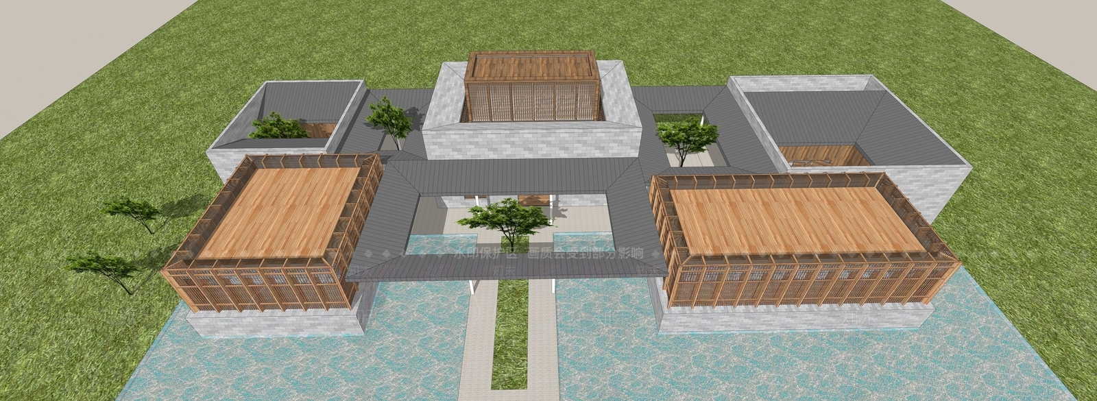现代展览馆建筑SU模型下载【ID:1165864281】