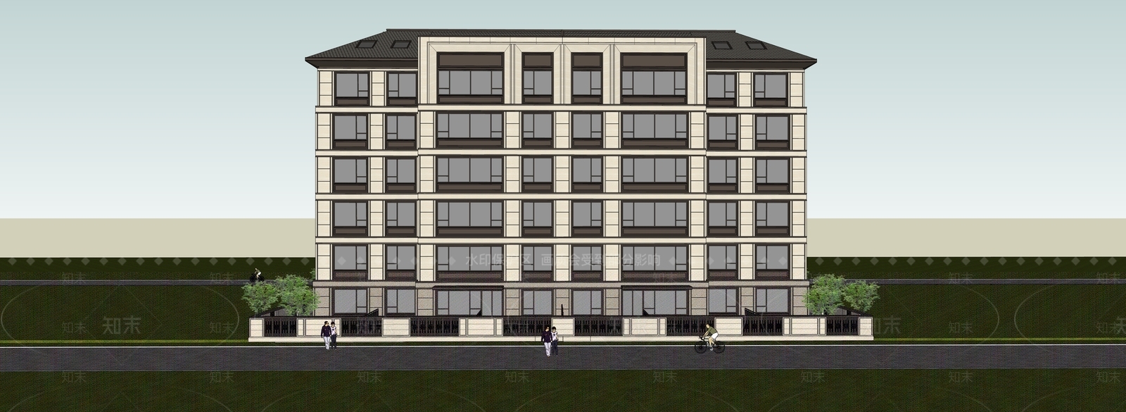 新中式多层住宅SU模型下载【ID:1165864386】