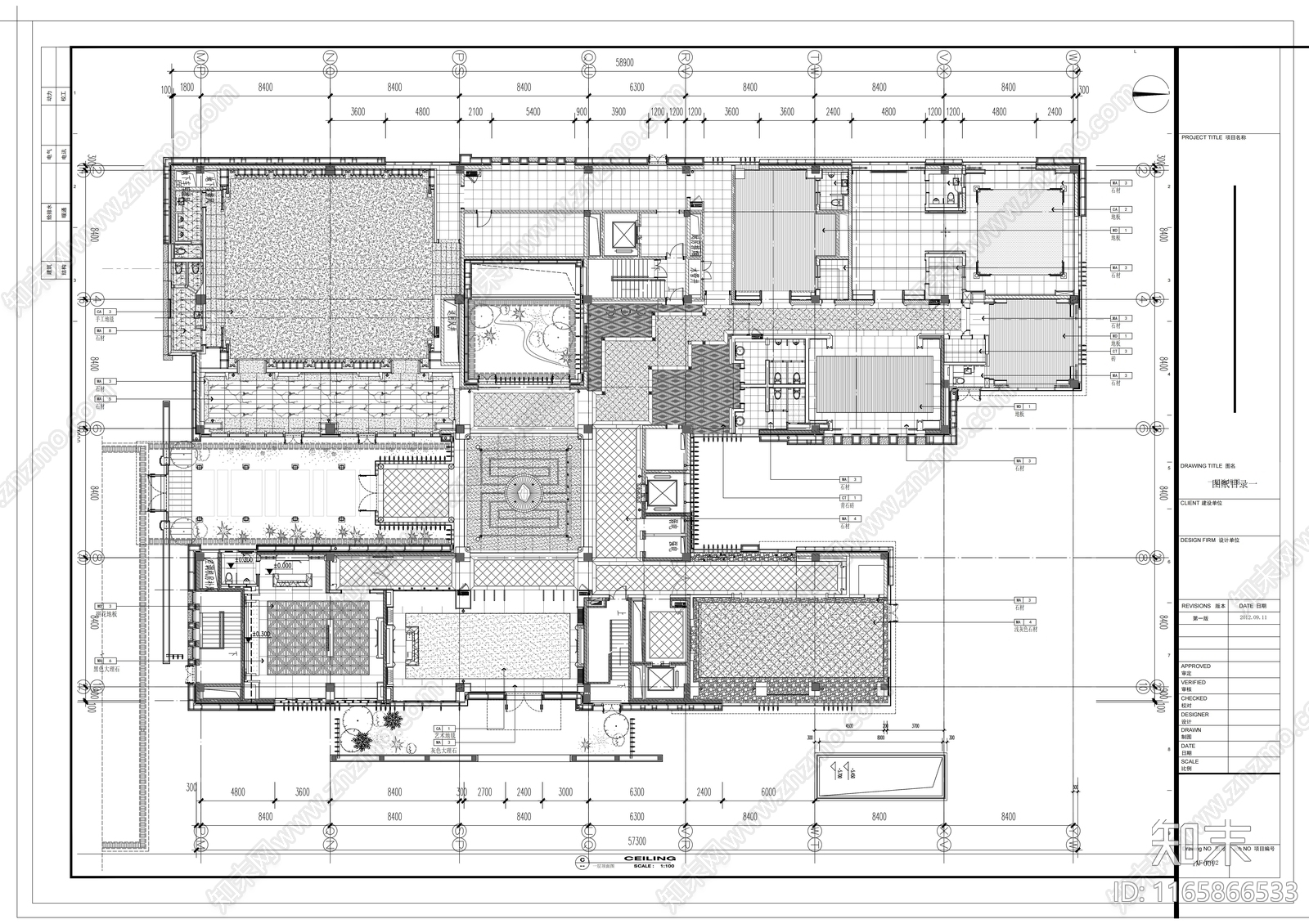 中式会所cad施工图下载【ID:1165866533】