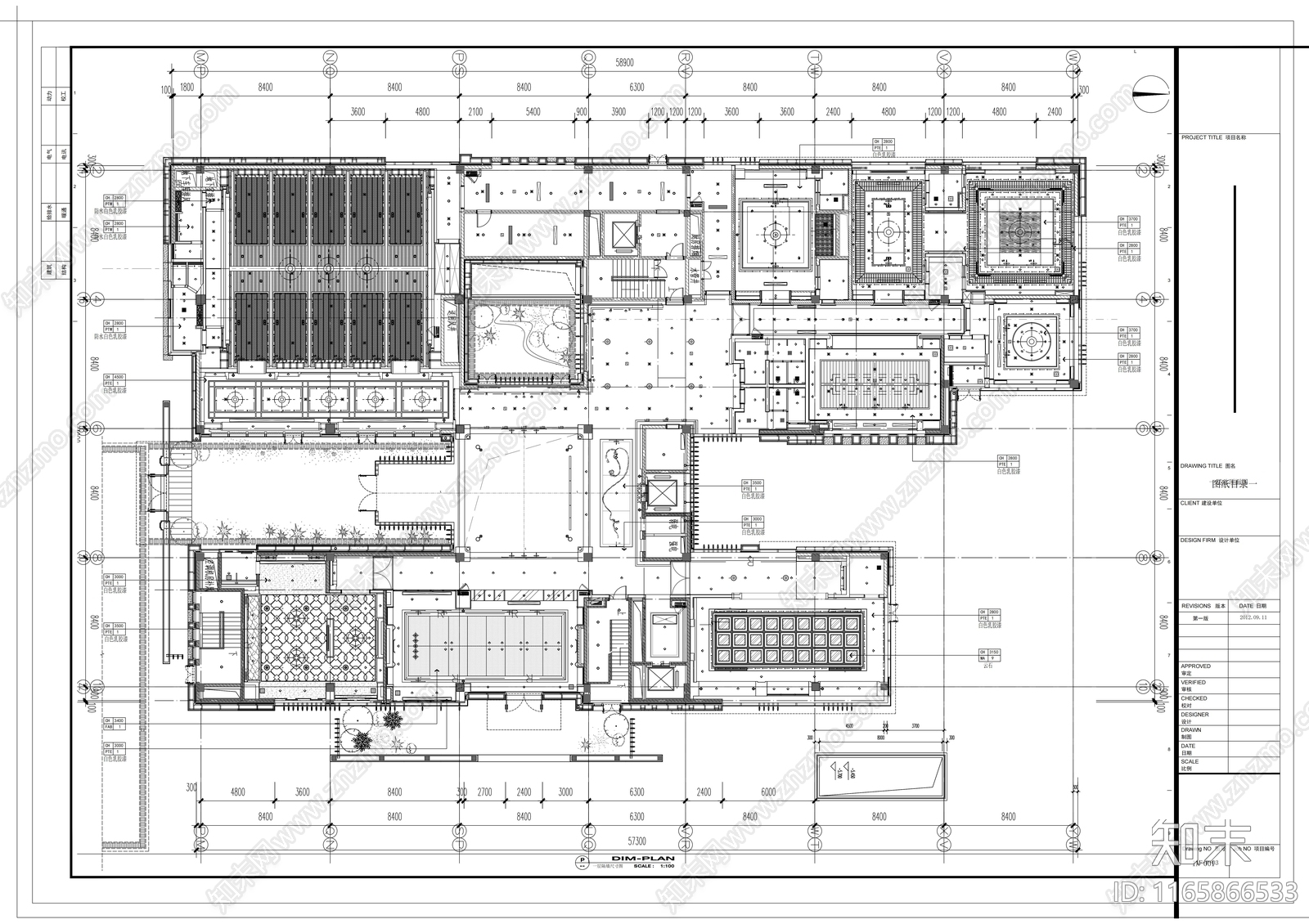 中式会所cad施工图下载【ID:1165866533】