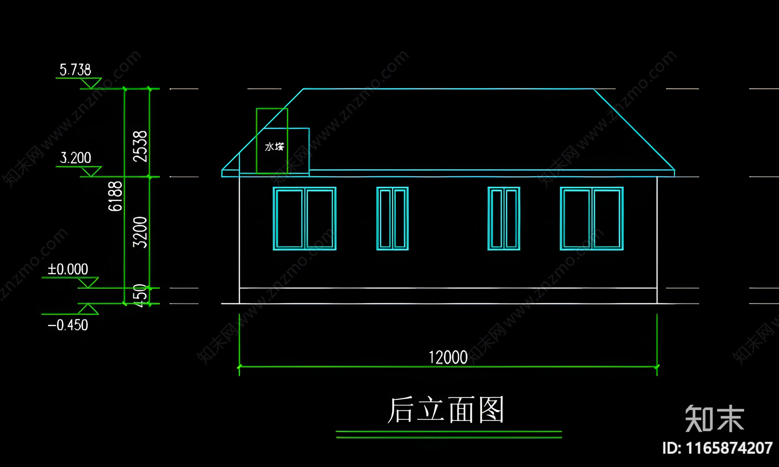 现代别墅建筑cad施工图下载【ID:1165874207】