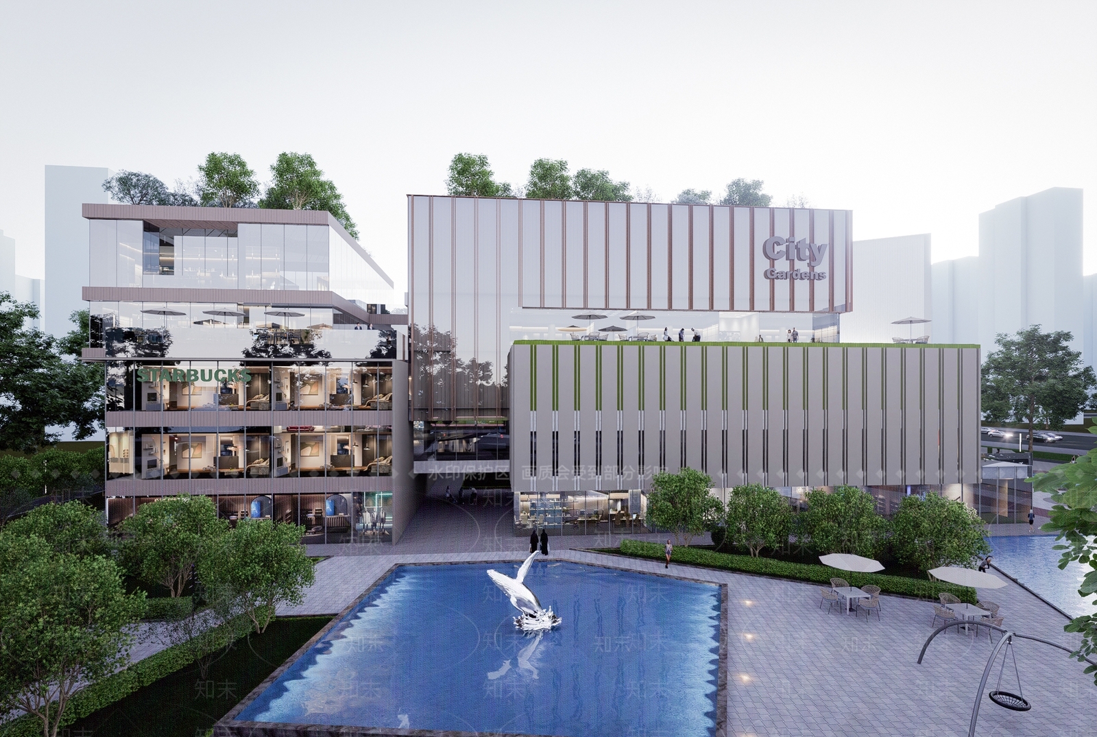 现代商场建筑SU模型下载【ID:1165874863】