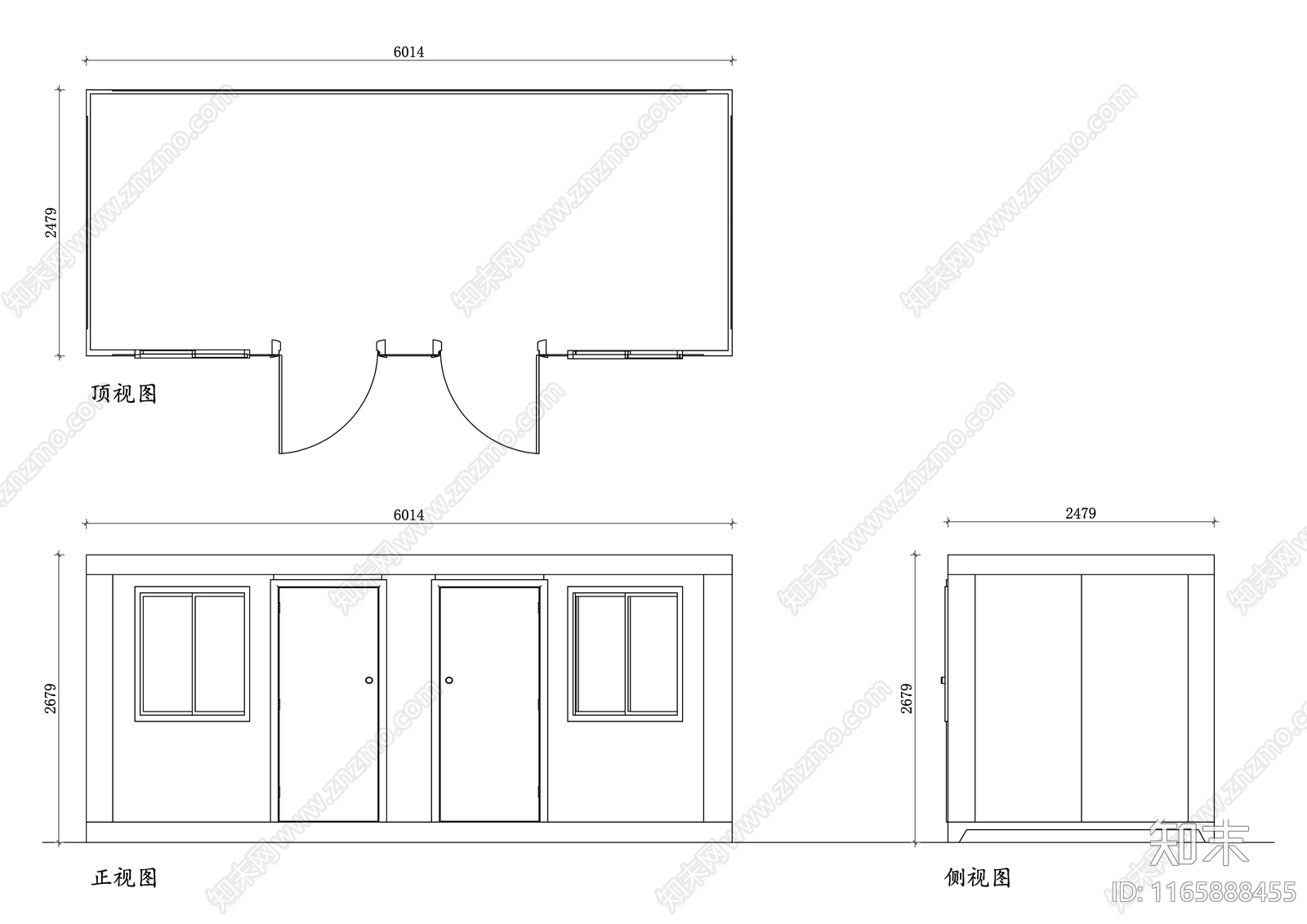 现代办公室cad施工图下载【ID:1165888455】