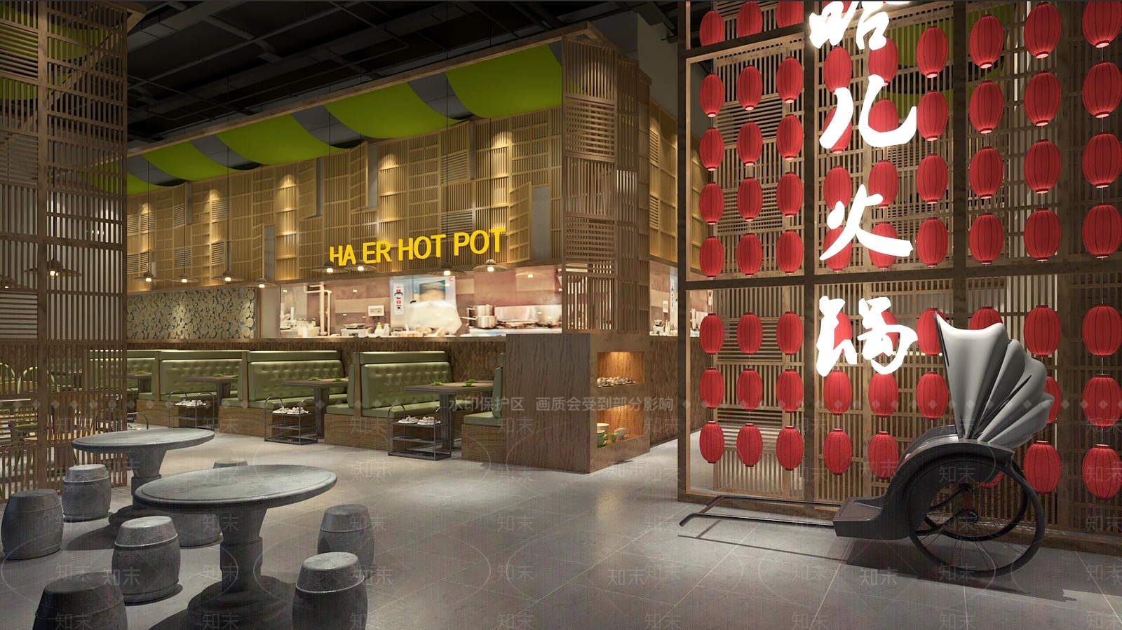 中式火锅店3D模型下载【ID:1165893903】