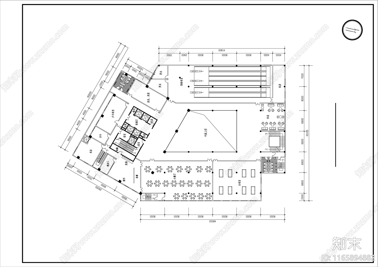 现代酒店建筑cad施工图下载【ID:1165894882】