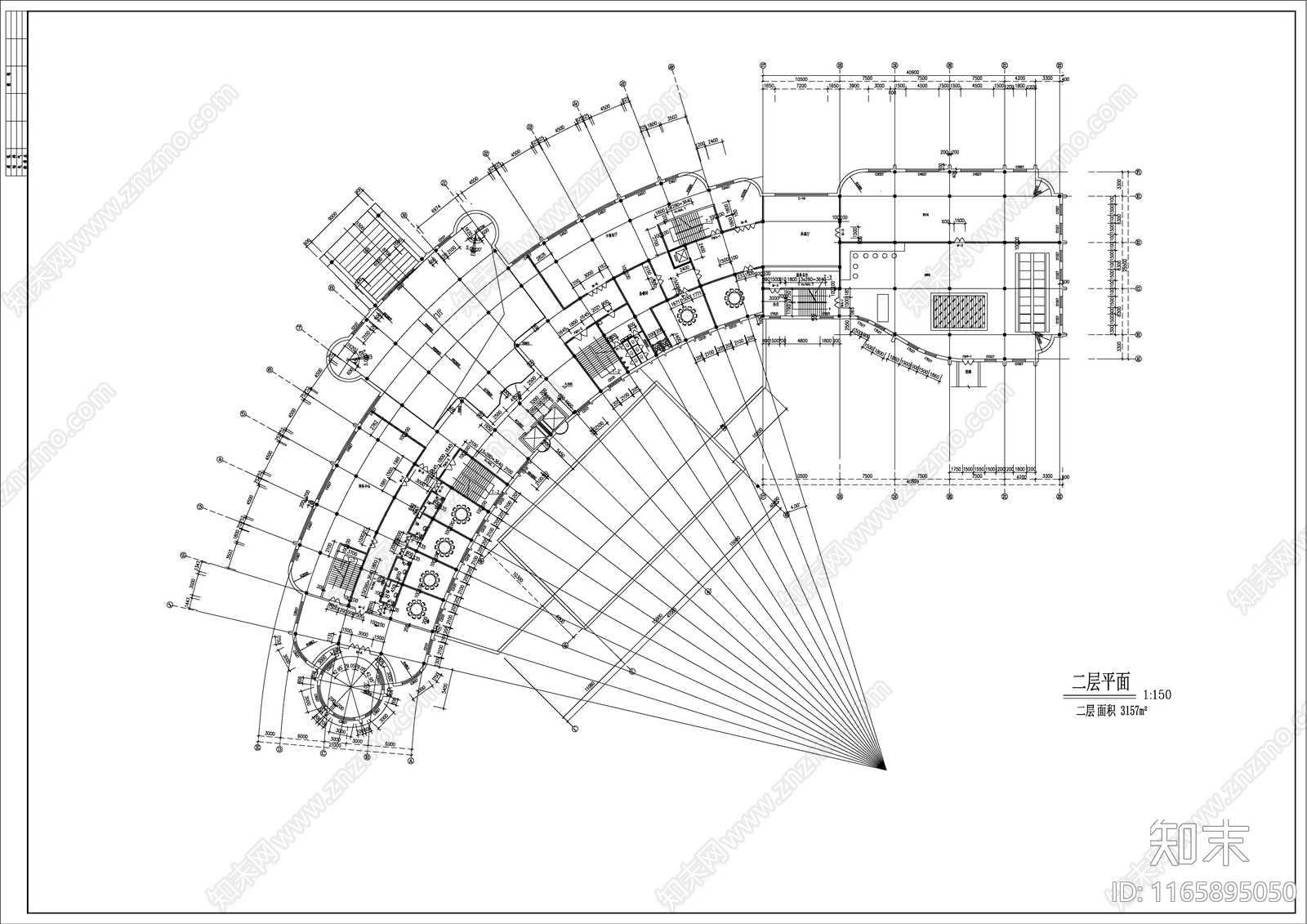 现代酒店建筑cad施工图下载【ID:1165895050】