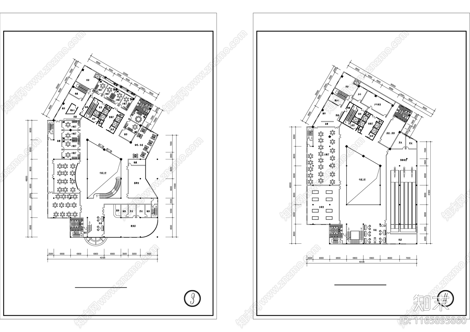 现代酒店建筑cad施工图下载【ID:1165895860】