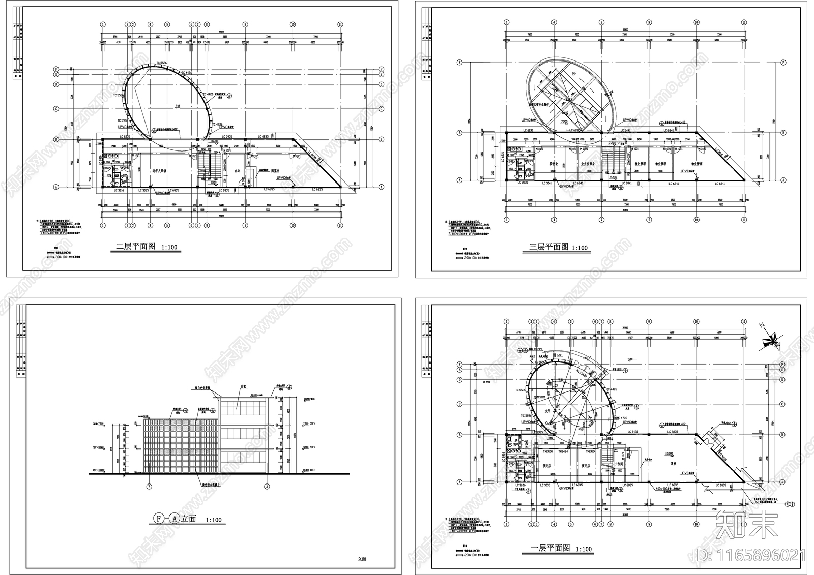 现代酒店建筑cad施工图下载【ID:1165896021】