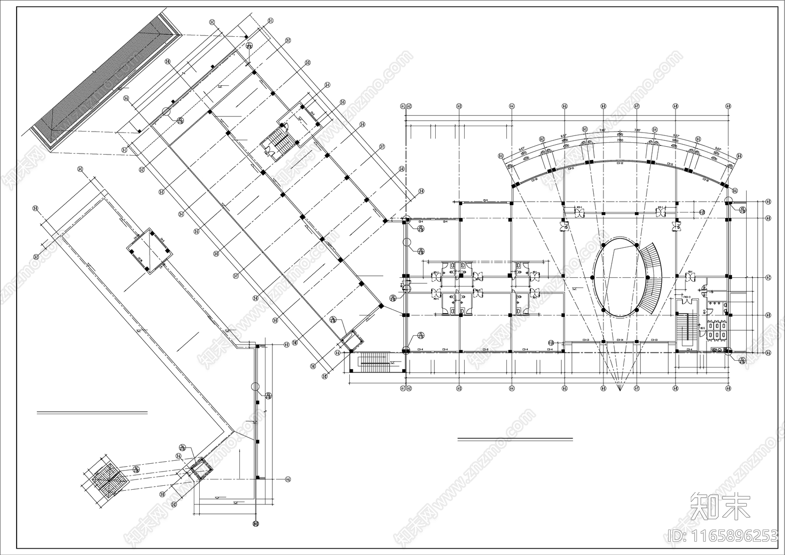 现代酒店建筑cad施工图下载【ID:1165896253】