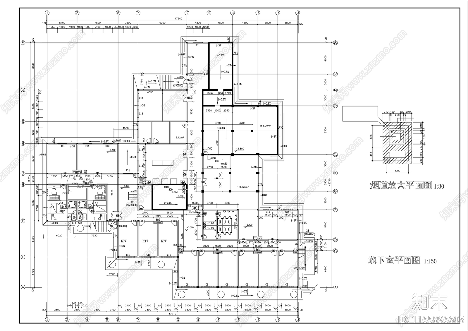 现代酒店建筑cad施工图下载【ID:1165896605】