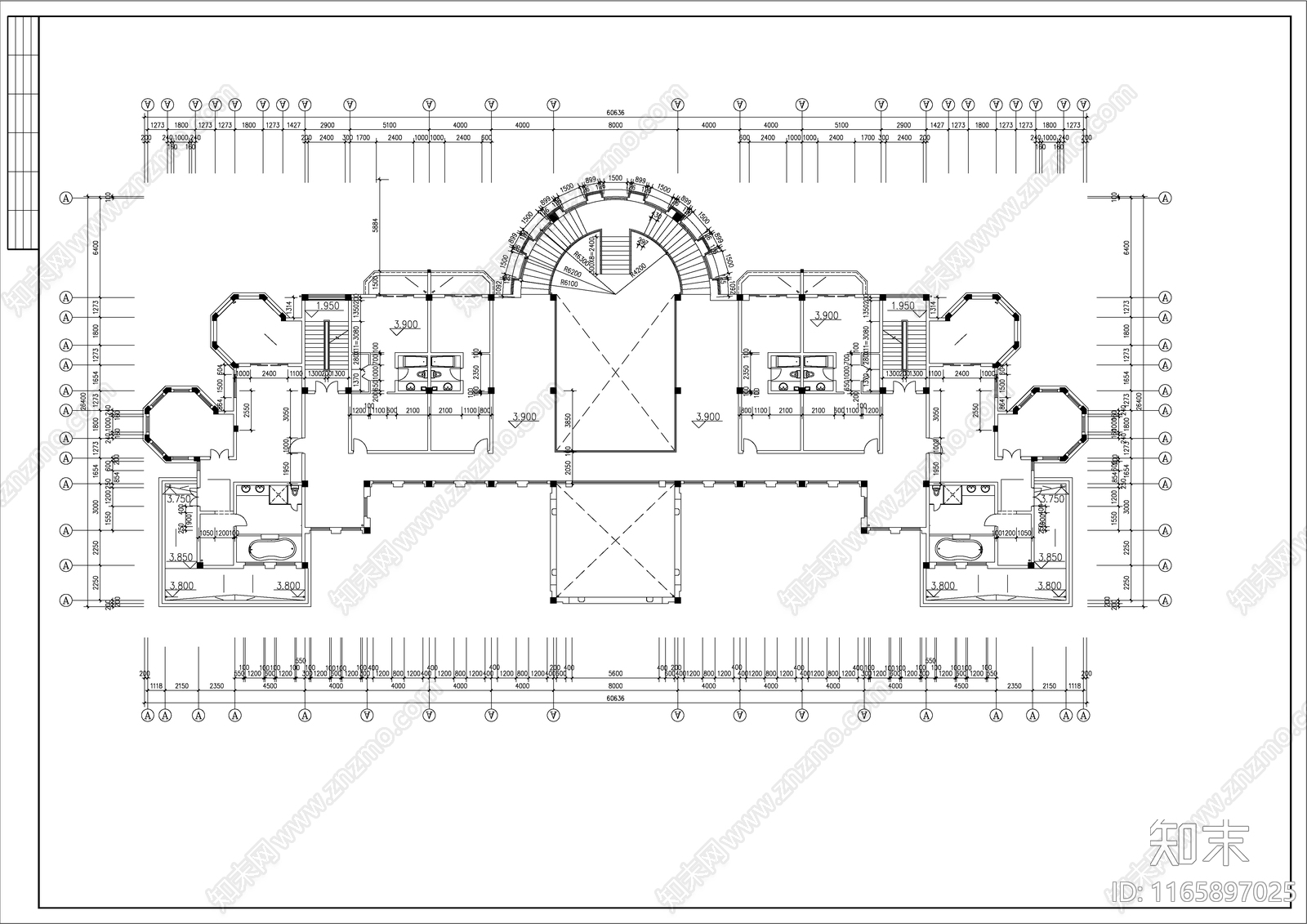 现代酒店建筑cad施工图下载【ID:1165897025】