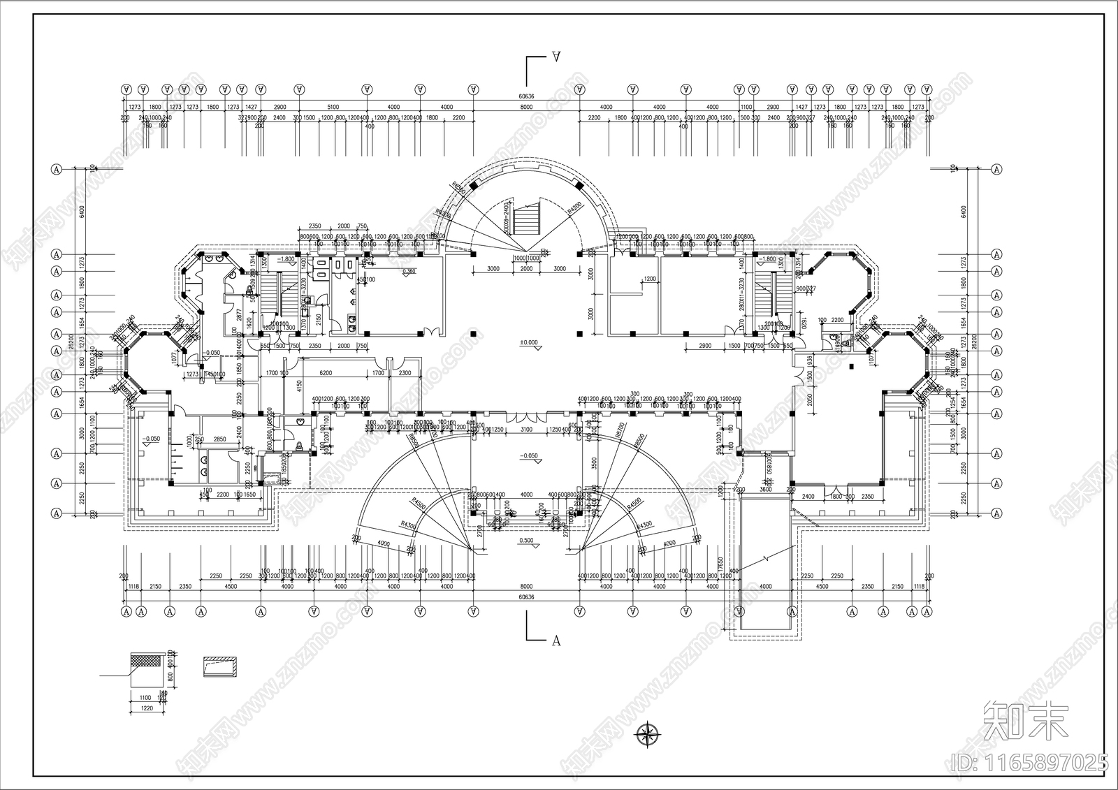 现代酒店建筑cad施工图下载【ID:1165897025】