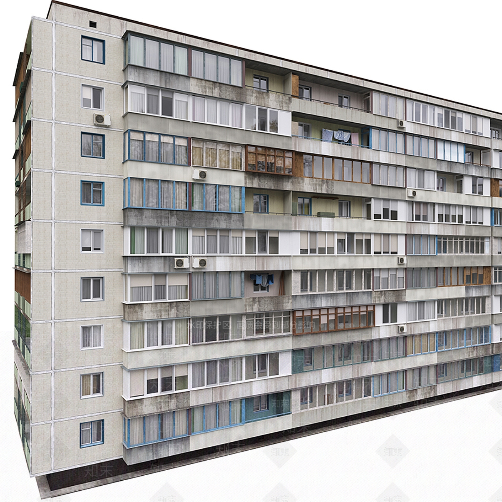 现代高层住宅3D模型下载【ID:1165899027】