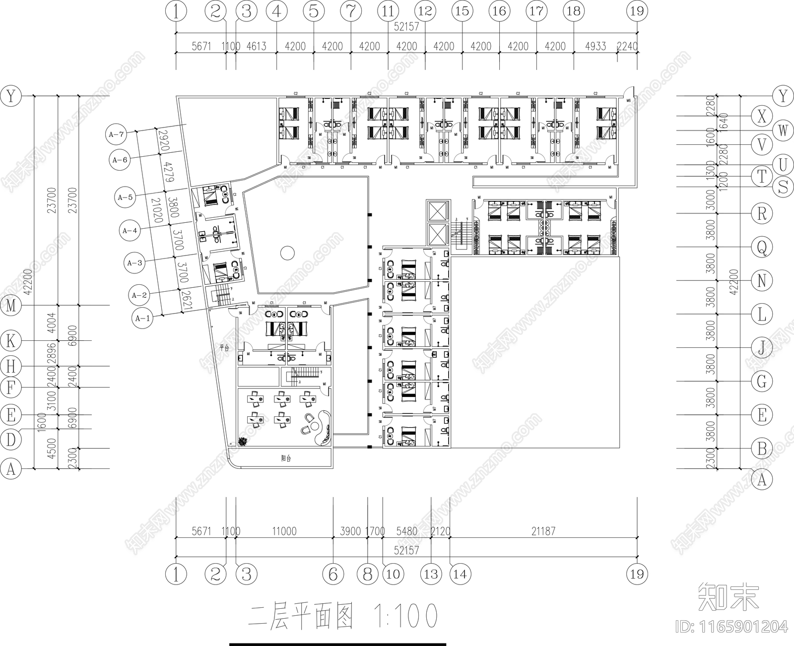 现代养老院cad施工图下载【ID:1165901204】