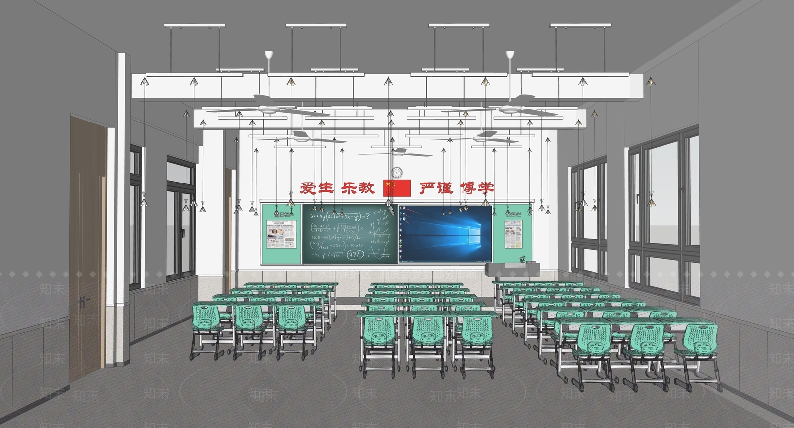 现代教室SU模型下载【ID:1165904420】