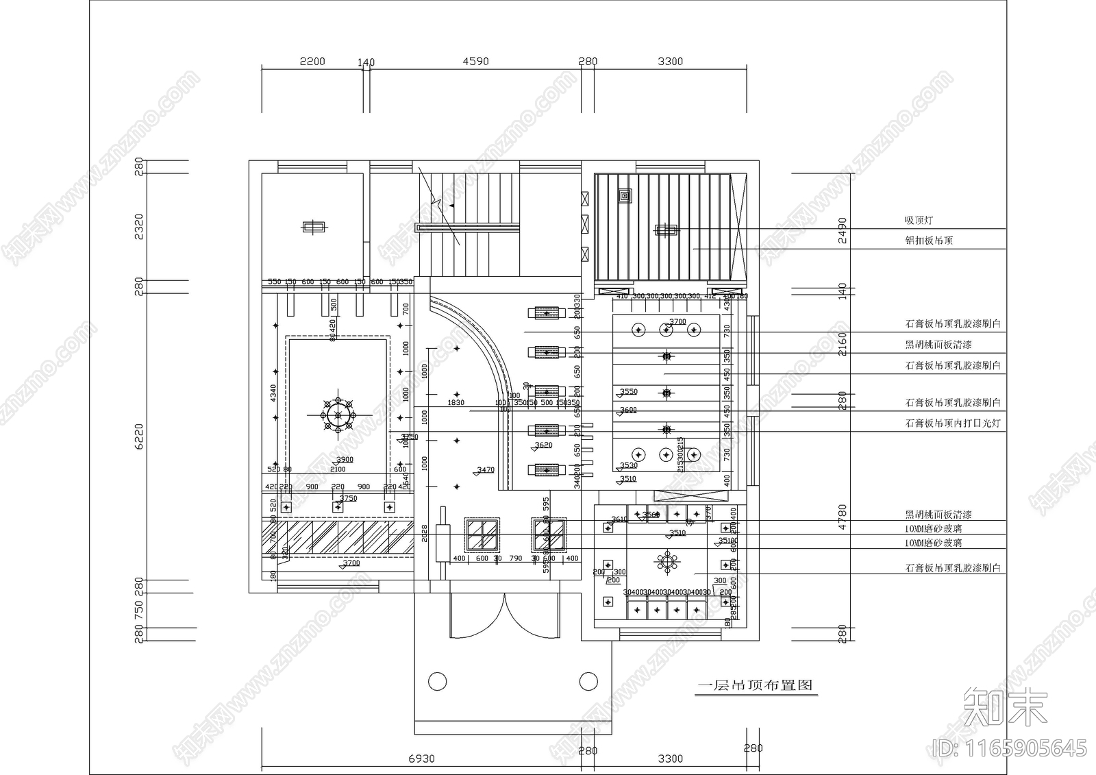 现代别墅建筑cad施工图下载【ID:1165905645】