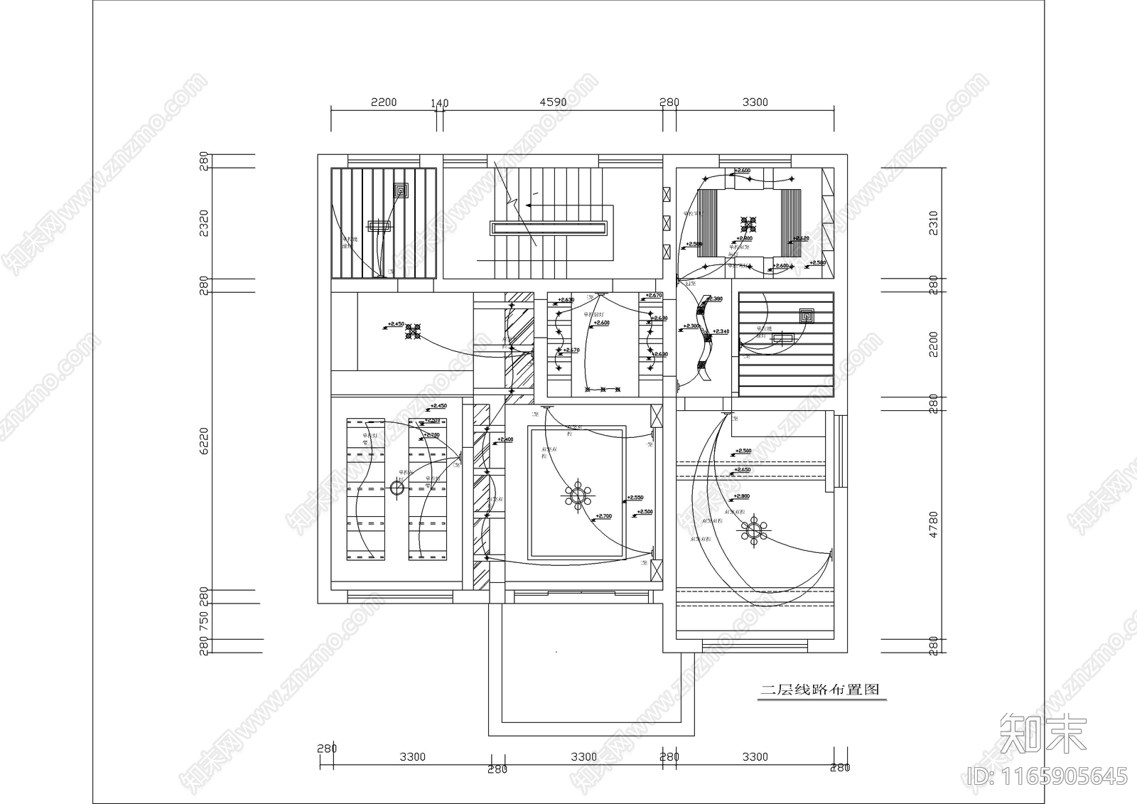 现代别墅建筑cad施工图下载【ID:1165905645】