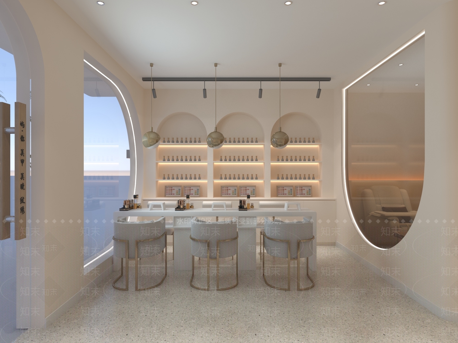 奶油极简美甲店3D模型下载【ID:1165907482】