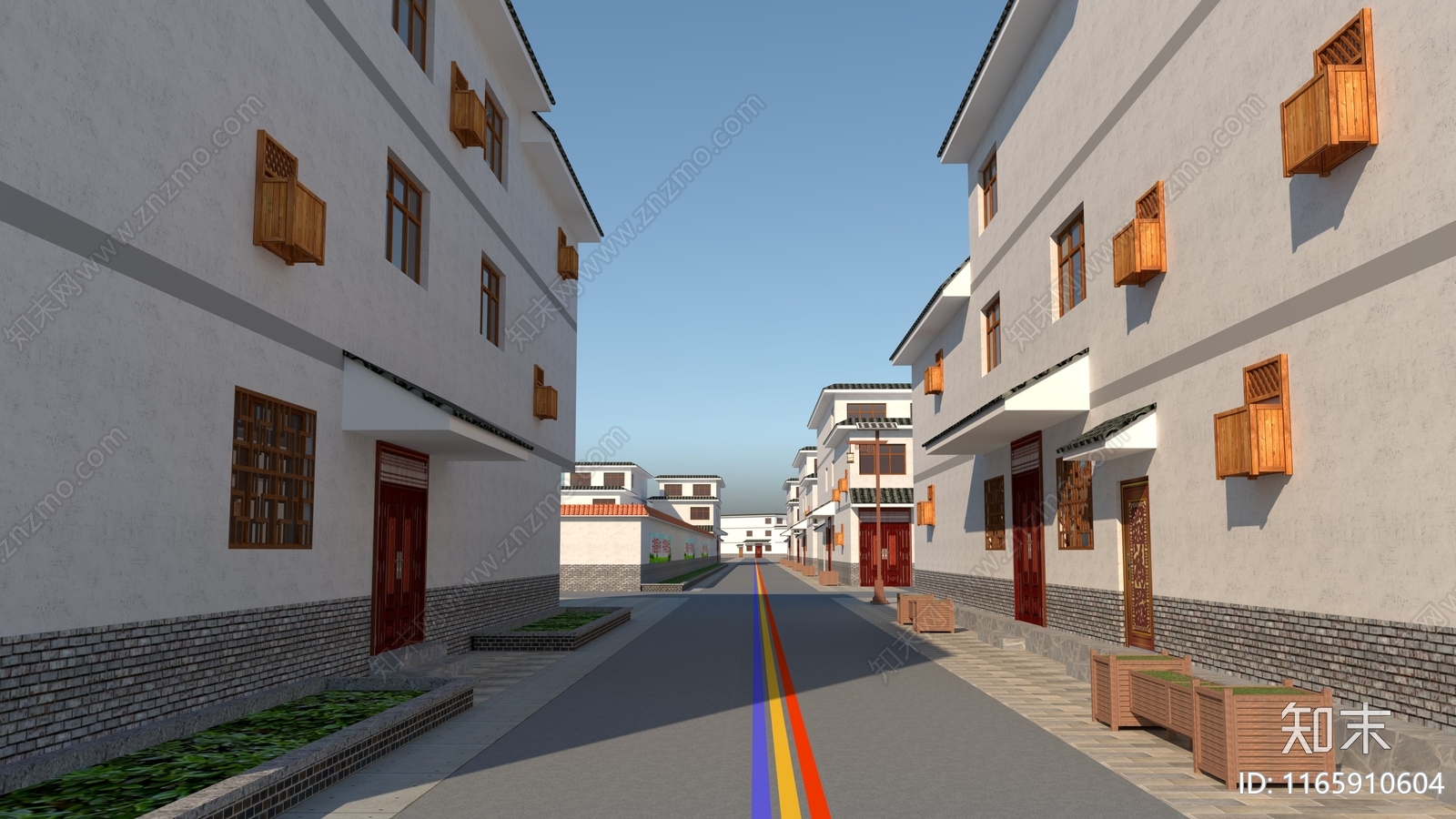 中式住宅景观3D模型下载【ID:1165910604】