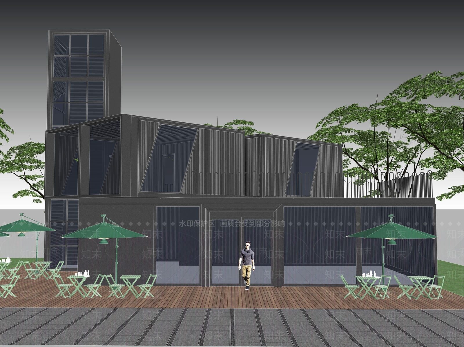 现代商场建筑SU模型下载【ID:1165914522】