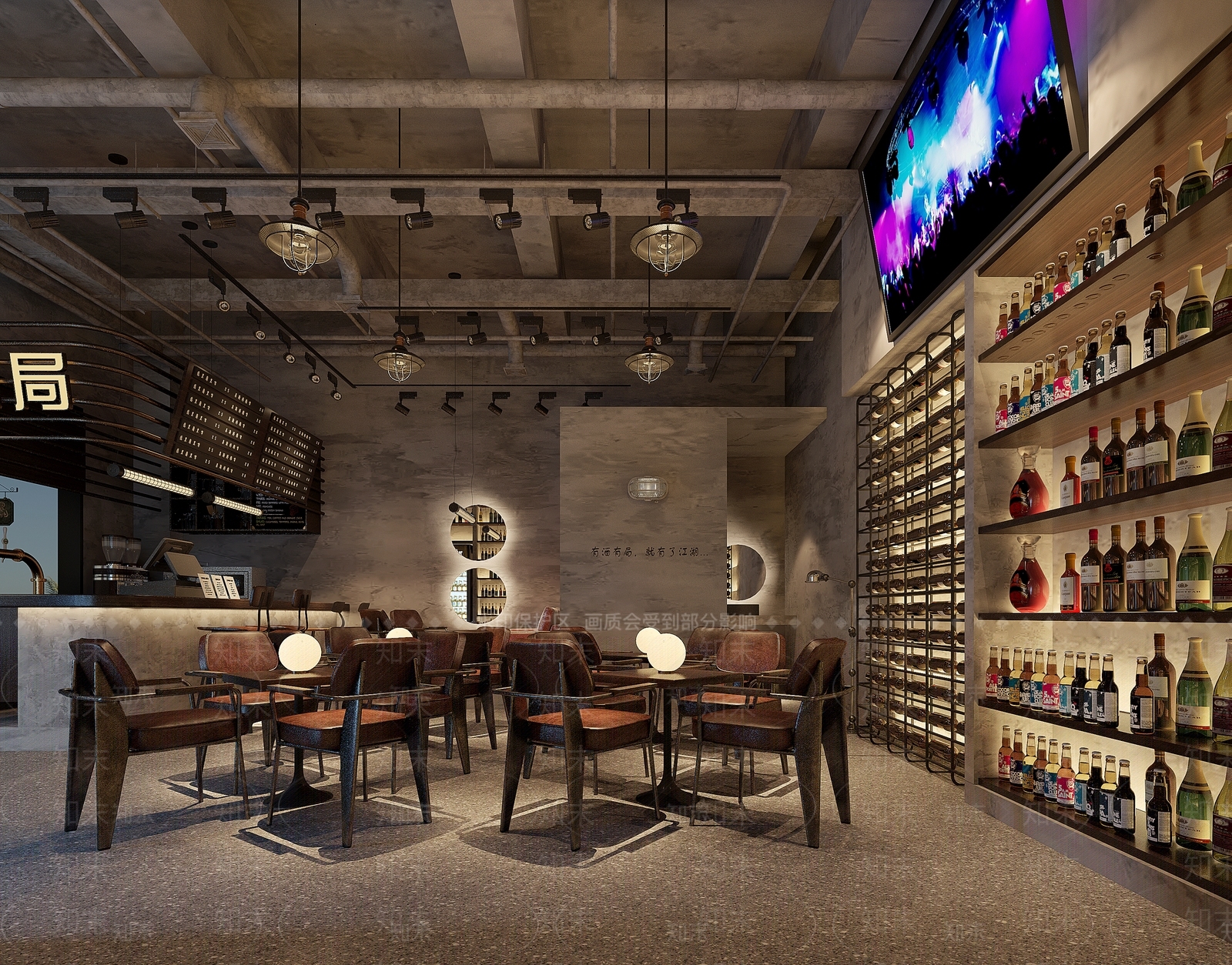美式复古酒馆3D模型下载【ID:1165918250】