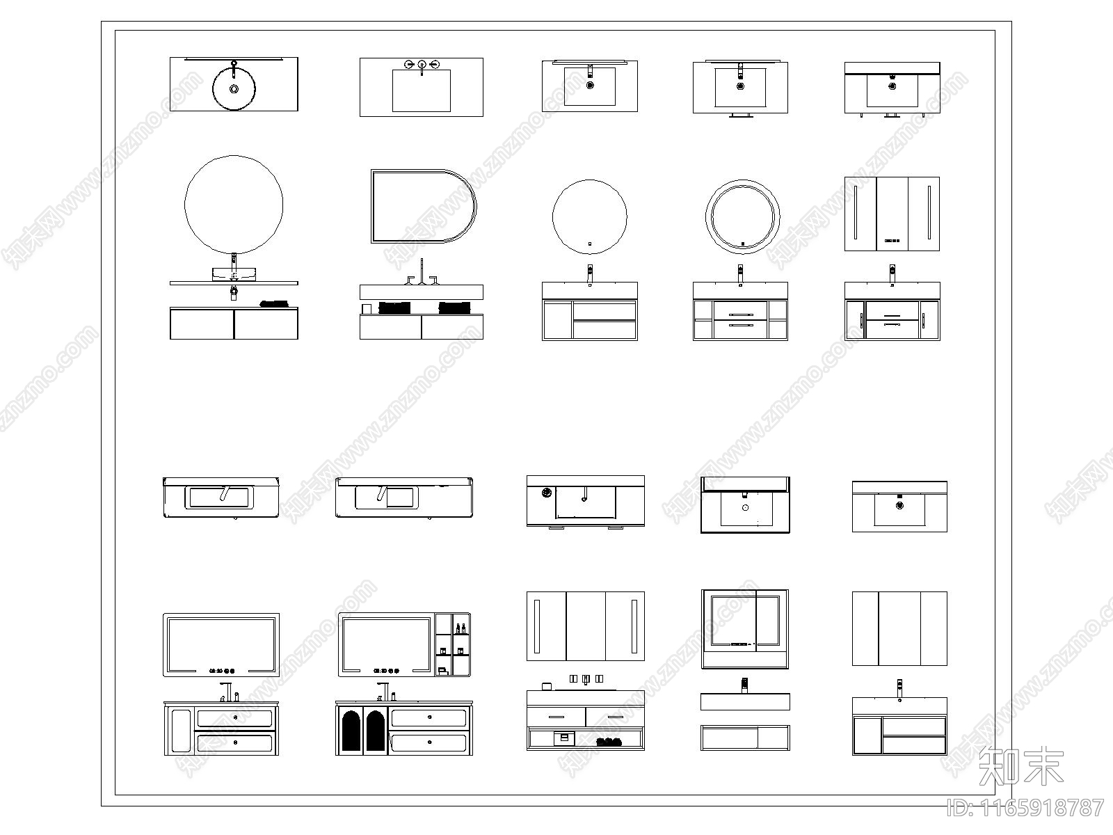 现代柜子施工图下载【ID:1165918787】