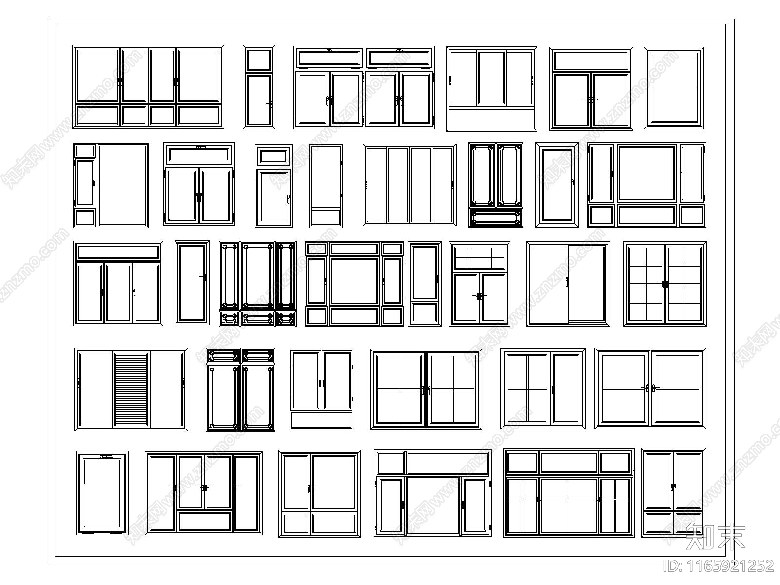 现代窗cad施工图下载【ID:1165921252】