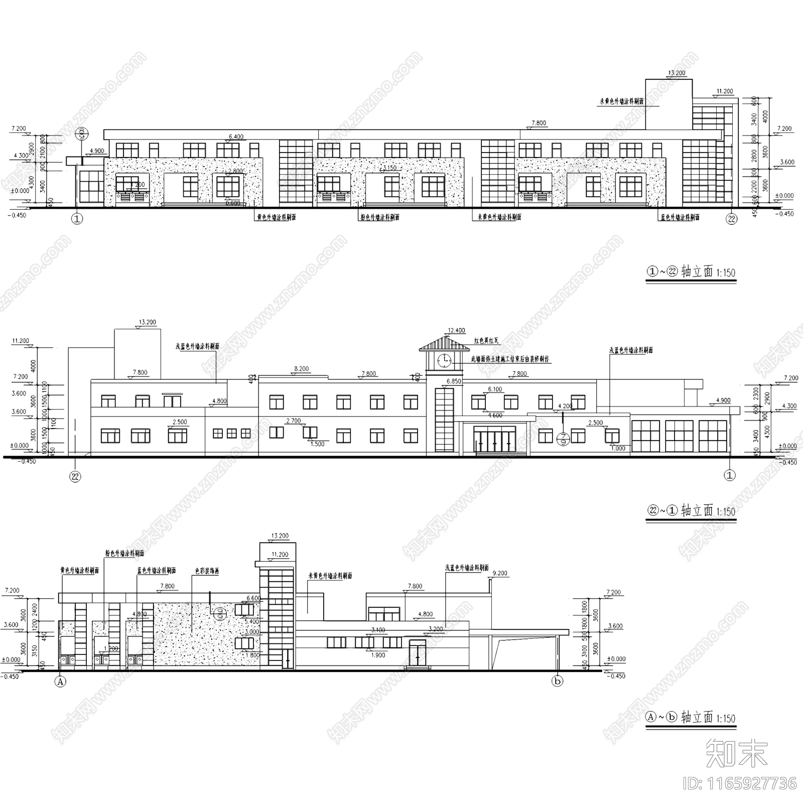 现代幼儿园建筑cad施工图下载【ID:1165927736】