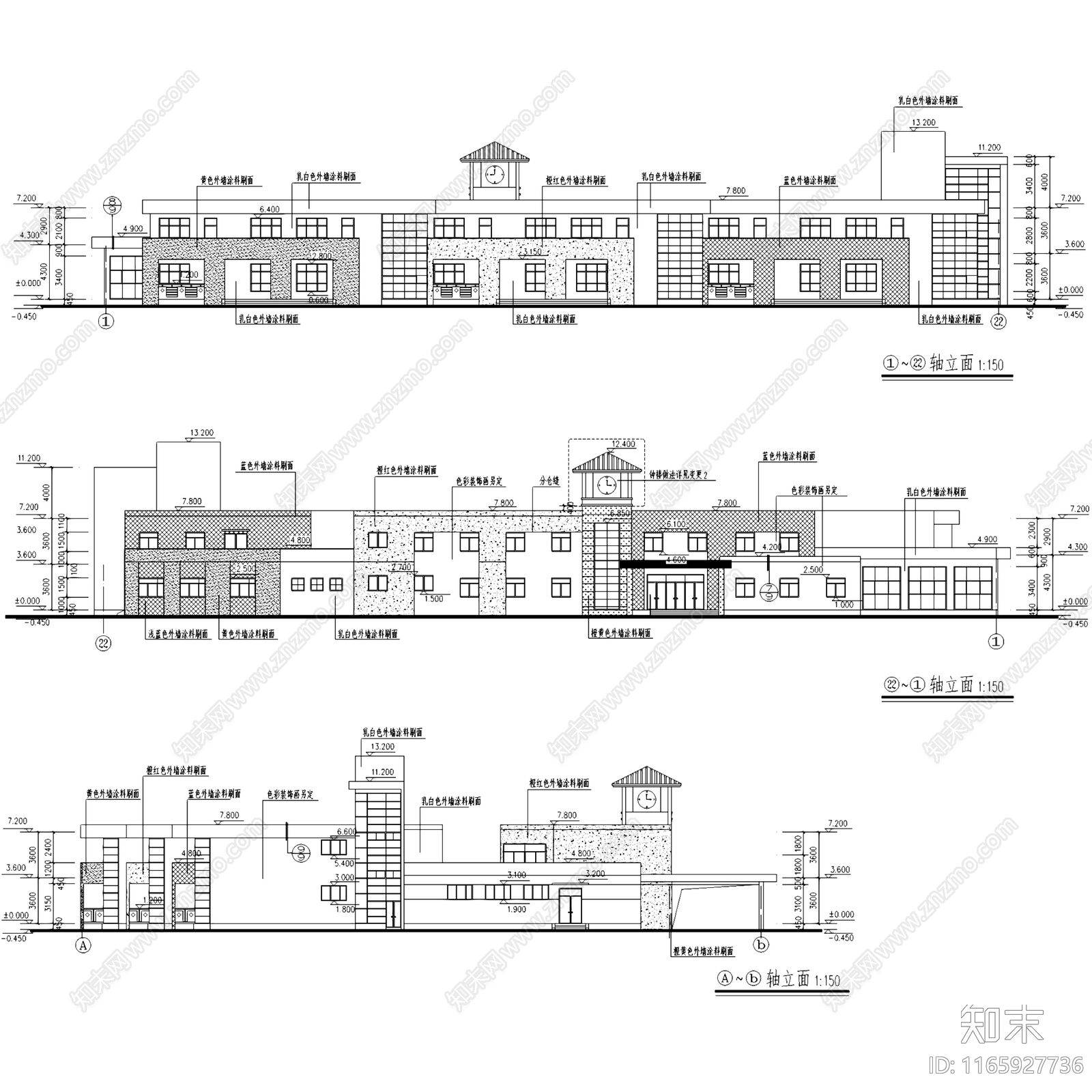 现代幼儿园建筑cad施工图下载【ID:1165927736】