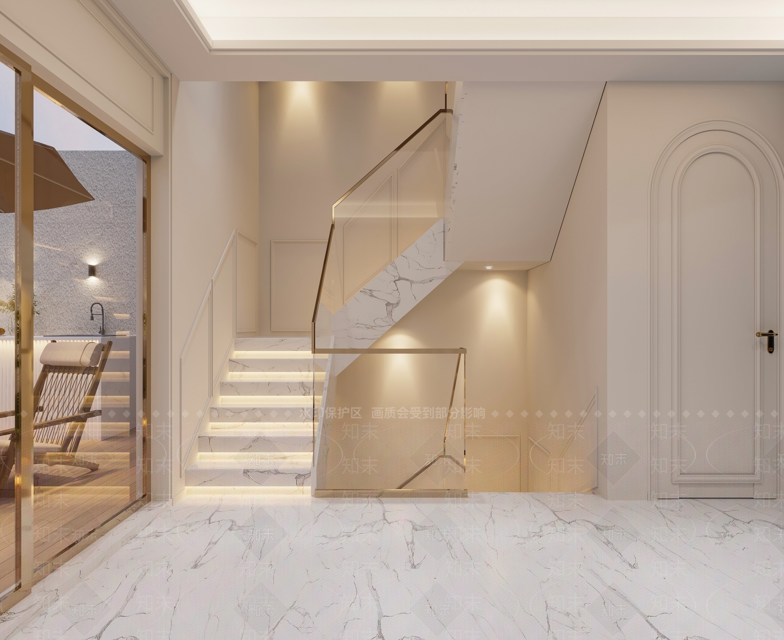 现代轻奢阳台3D模型下载【ID:1165928294】