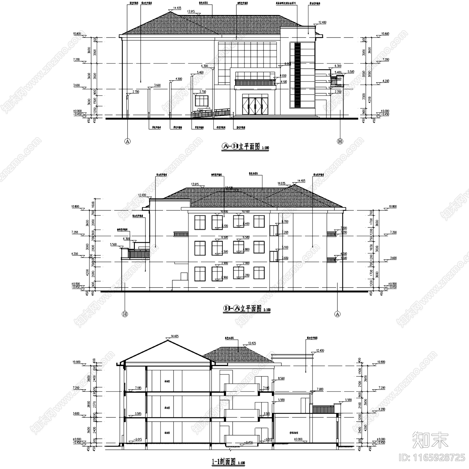 现代幼儿园建筑cad施工图下载【ID:1165928725】