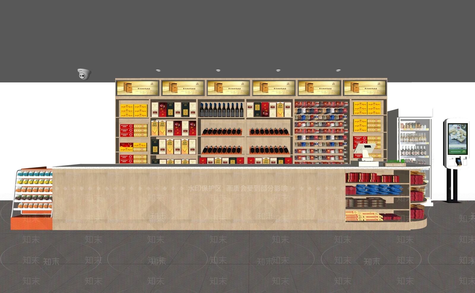 现代超市SU模型下载【ID:1166032788】