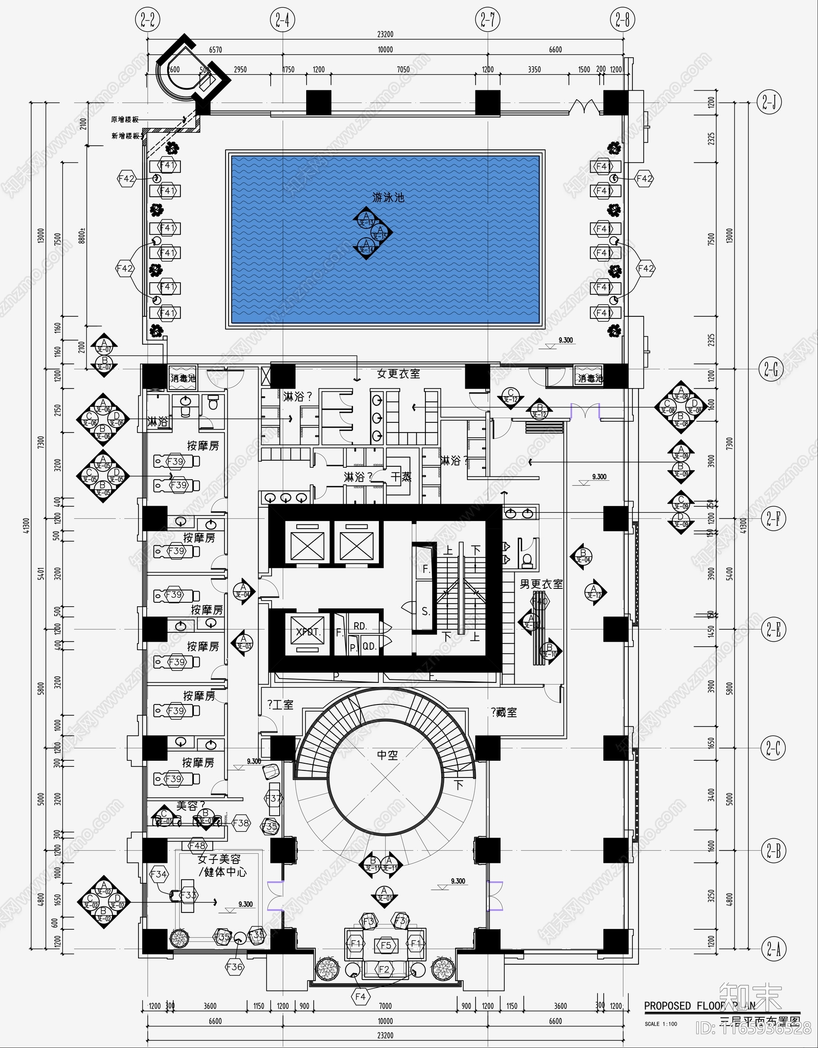 现代轻奢会所cad施工图下载【ID:1165936528】