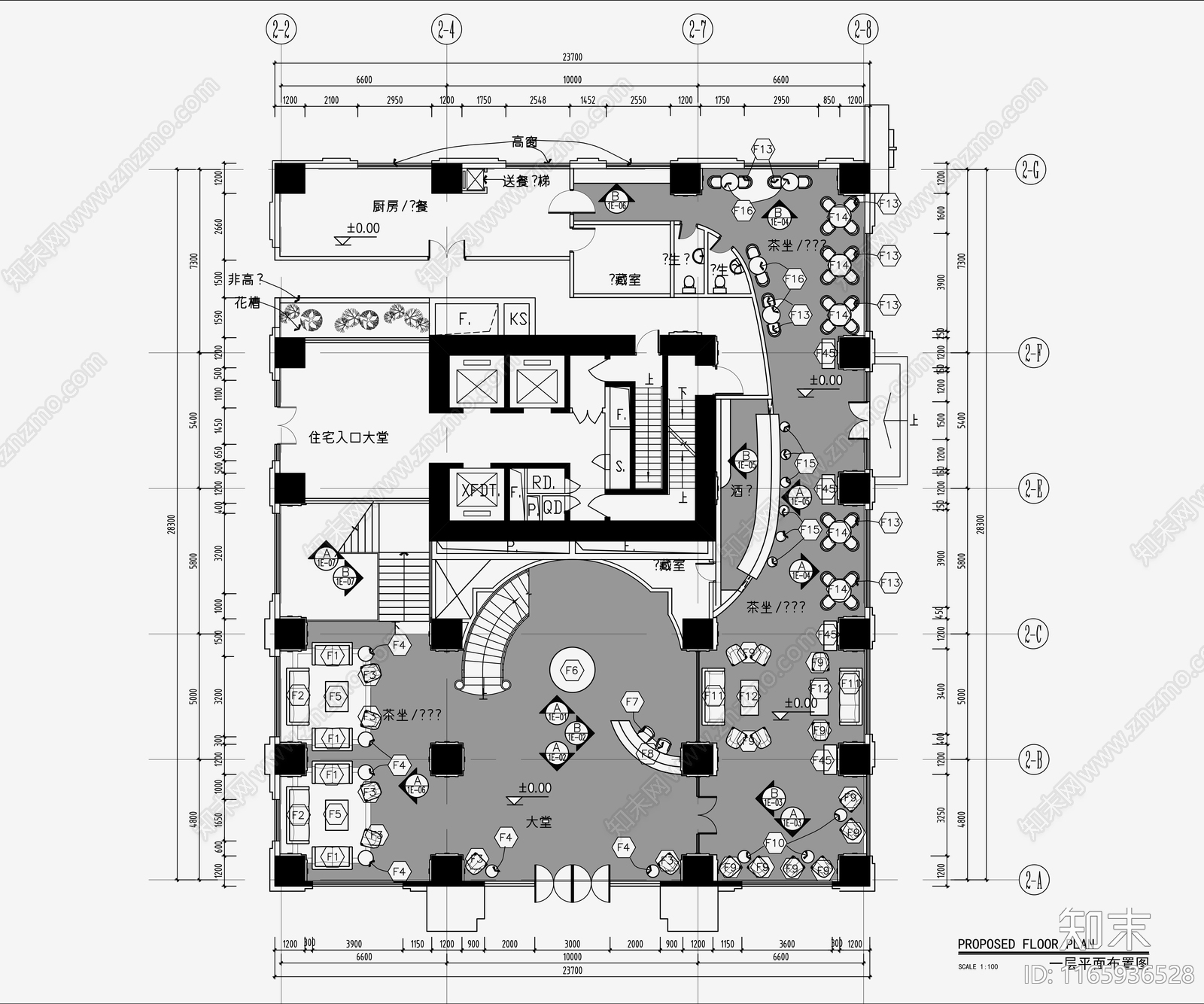 现代轻奢会所cad施工图下载【ID:1165936528】