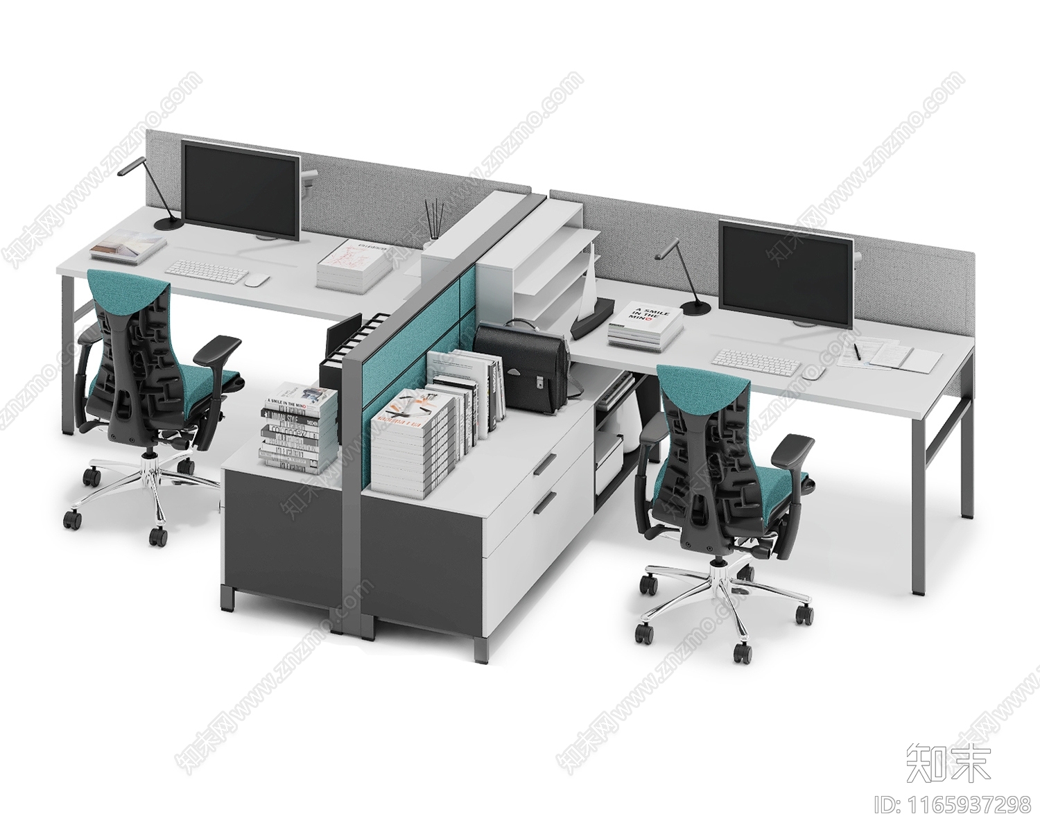 现代办公桌椅3D模型下载【ID:1165937298】