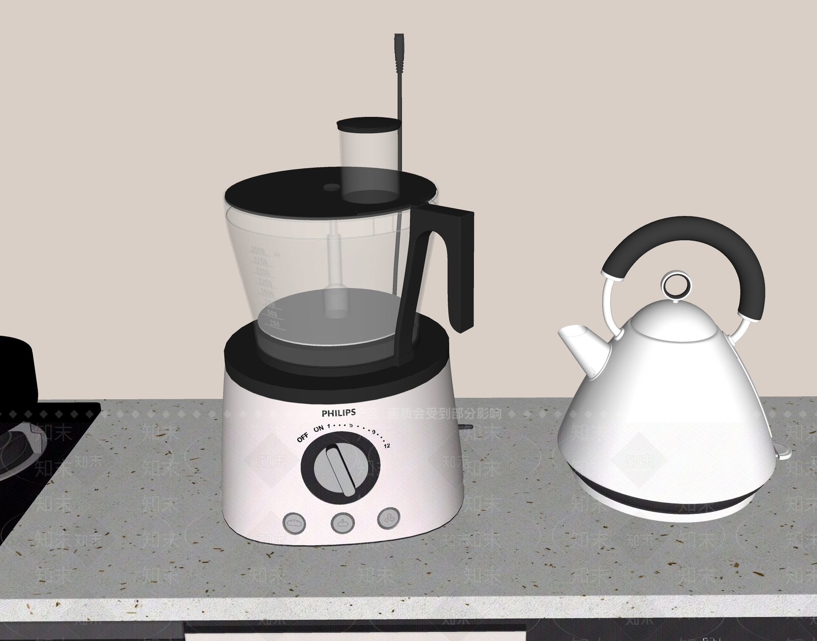 厨房用品组合SU模型下载【ID:1165938272】