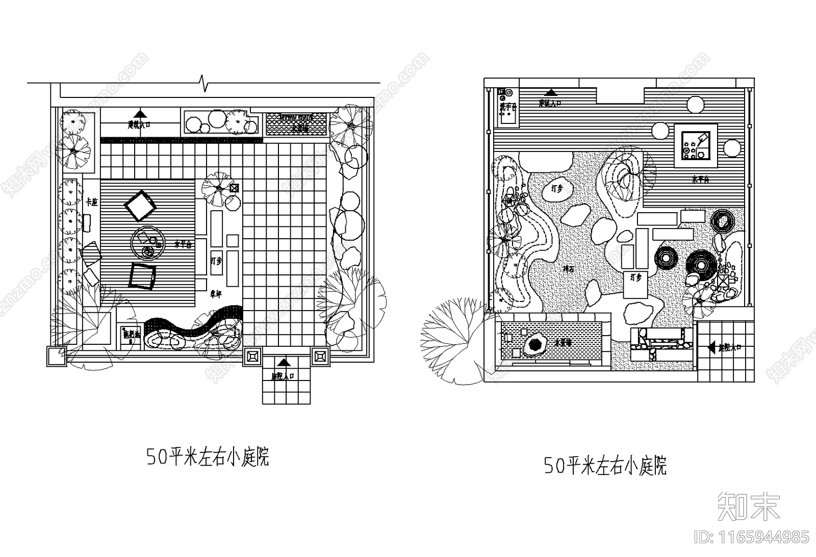 现代新中式庭院施工图下载【ID:1165944985】