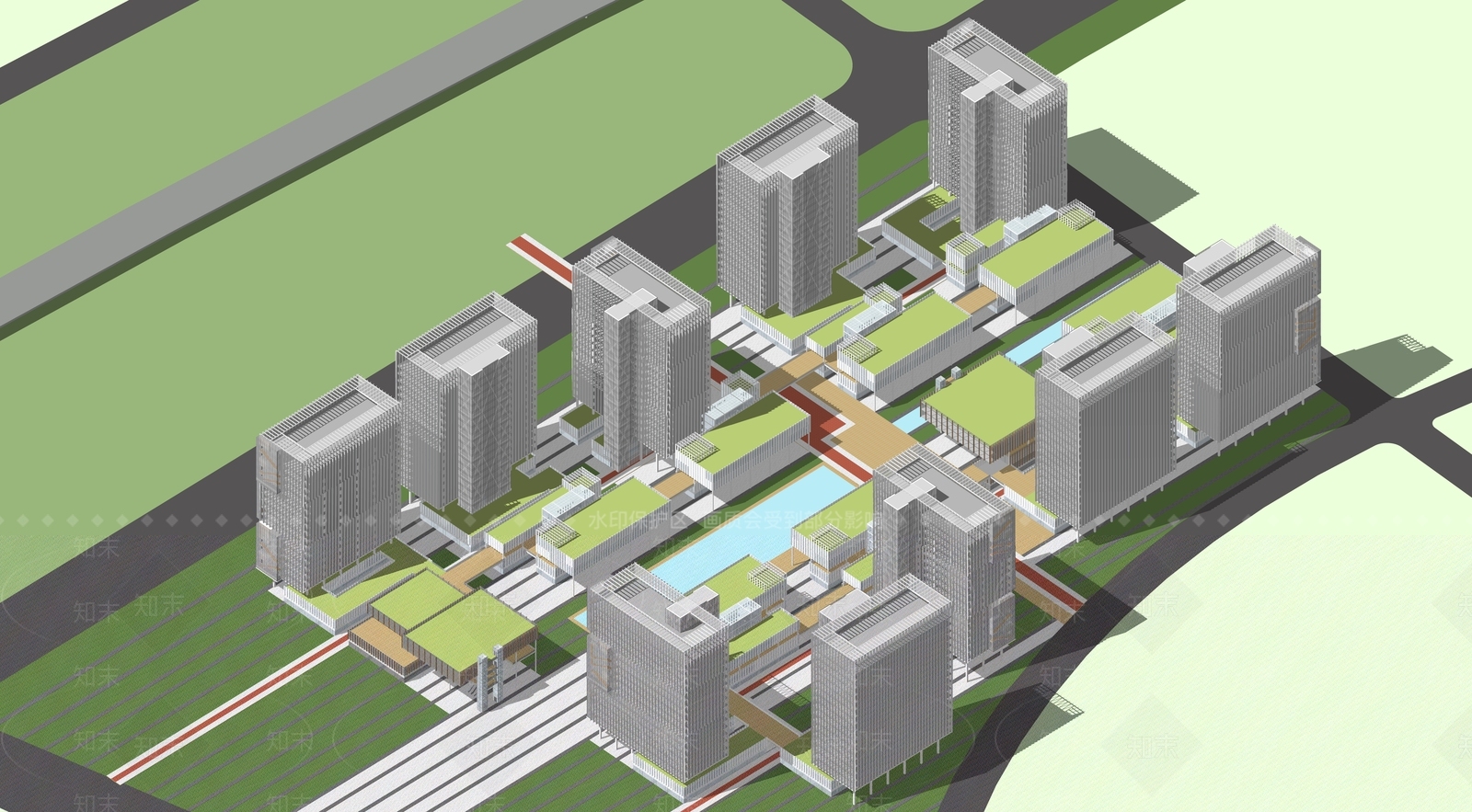 现代商场建筑SU模型下载【ID:1165945809】