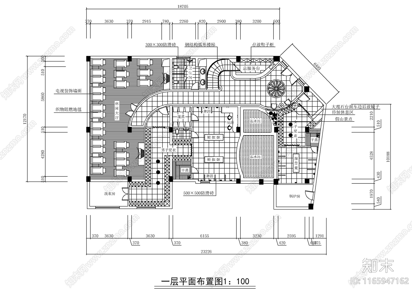 现代会所cad施工图下载【ID:1165947162】