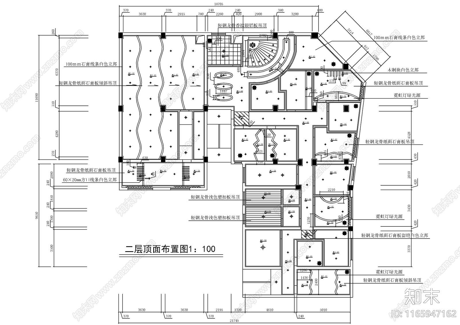 现代会所cad施工图下载【ID:1165947162】