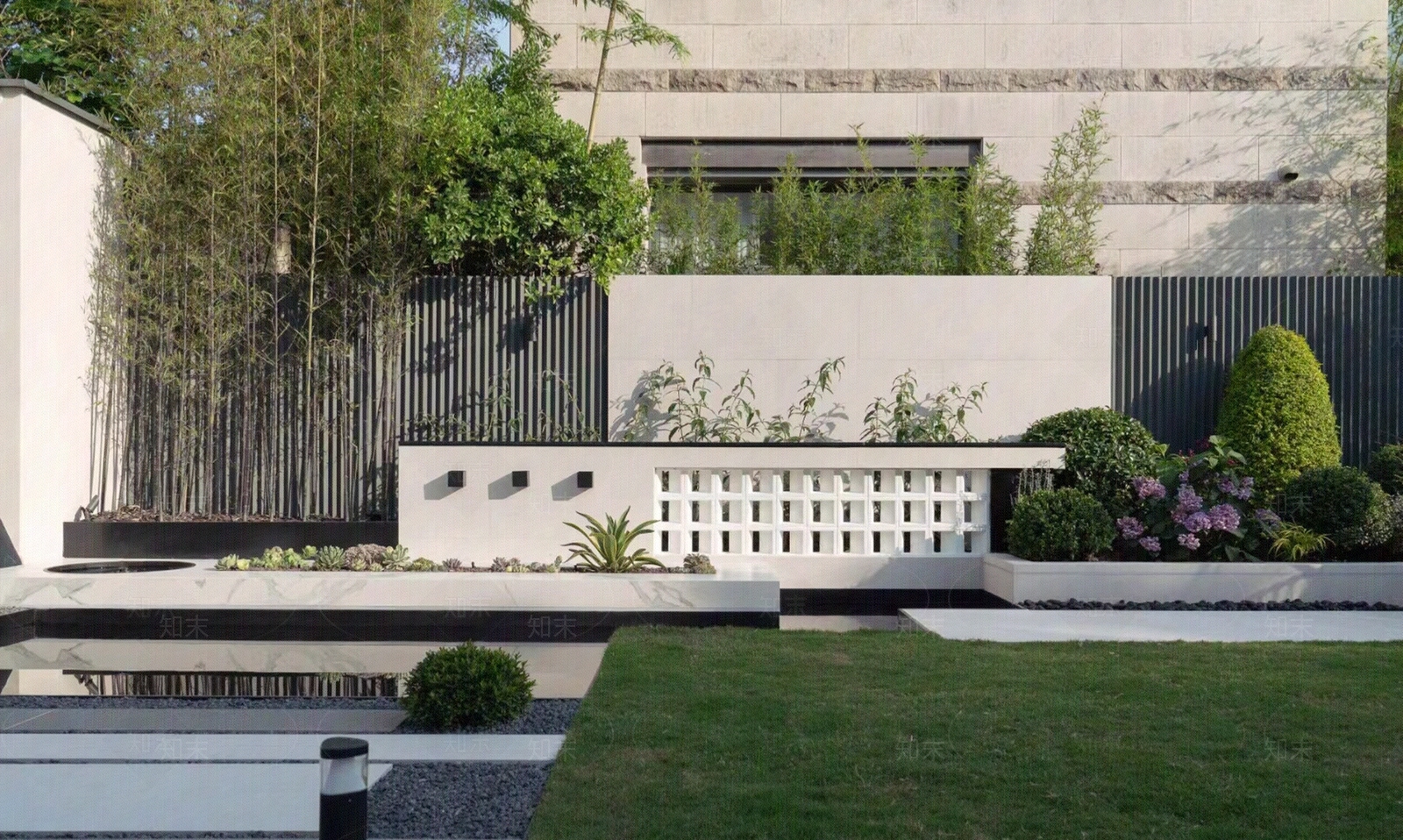 现代新中式小区外景贴图下载【ID:1165948631】