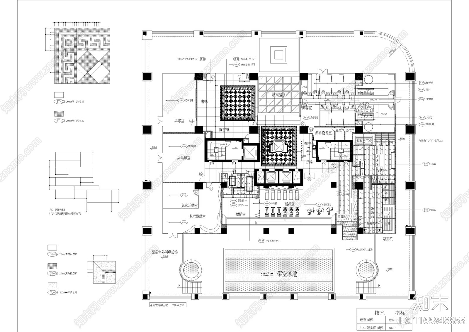 现代会所cad施工图下载【ID:1165948855】