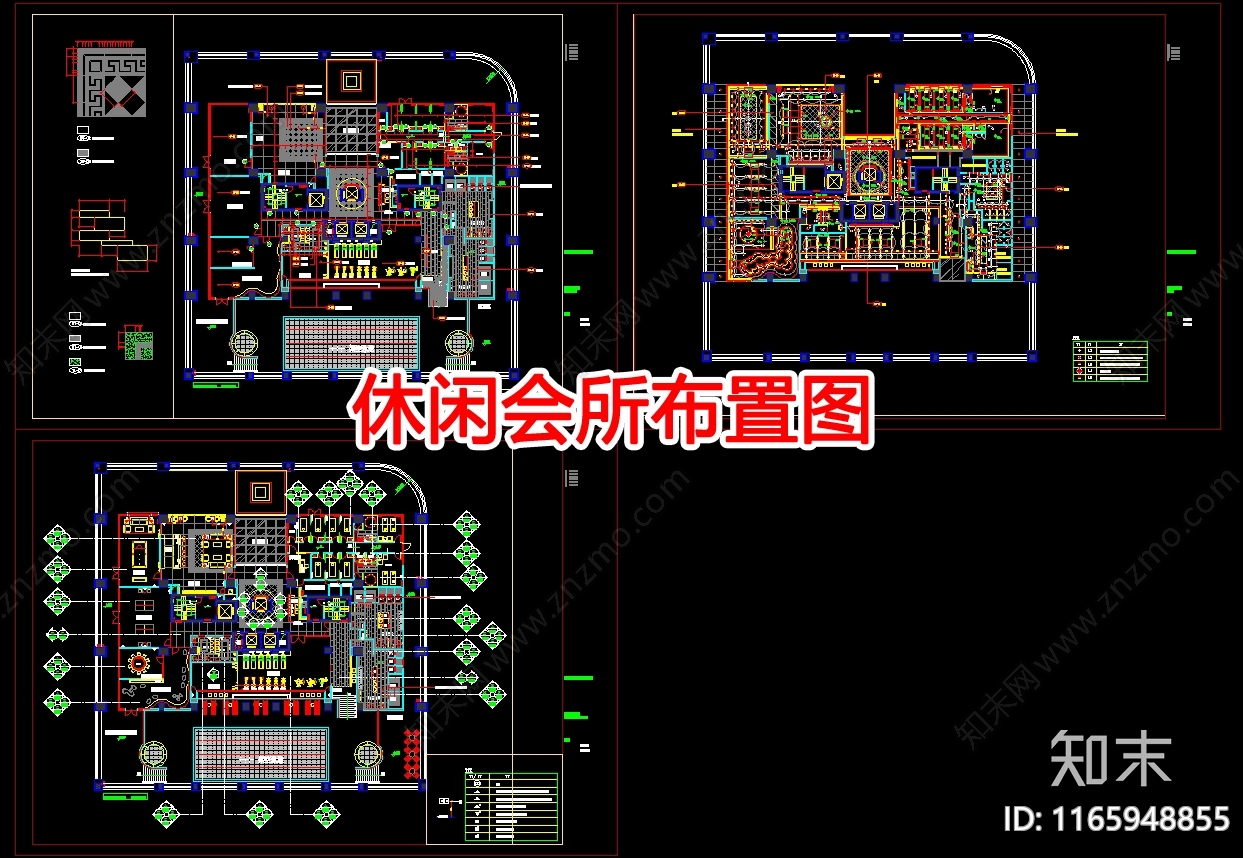 现代会所cad施工图下载【ID:1165948855】