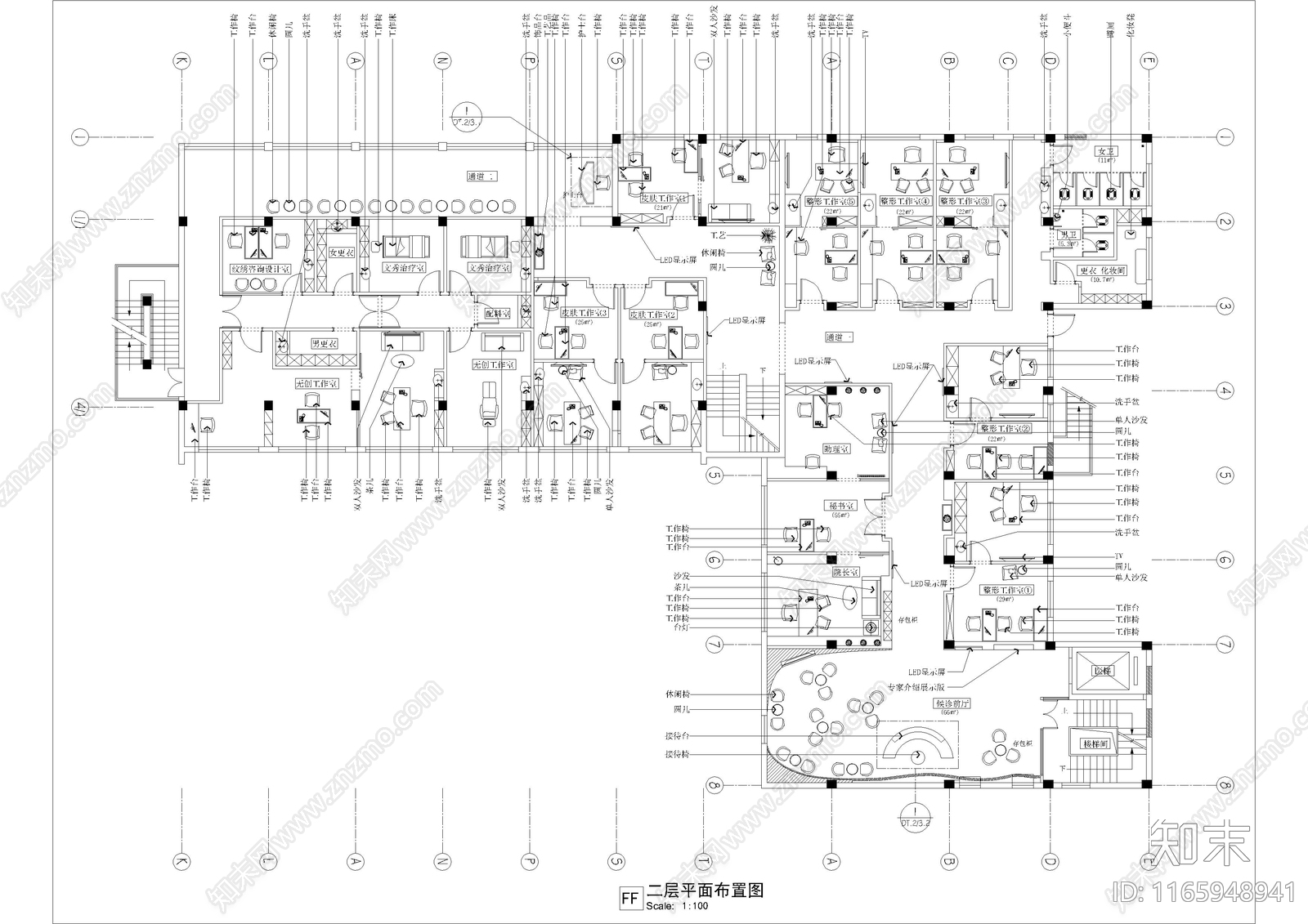 现代会所施工图下载【ID:1165948941】