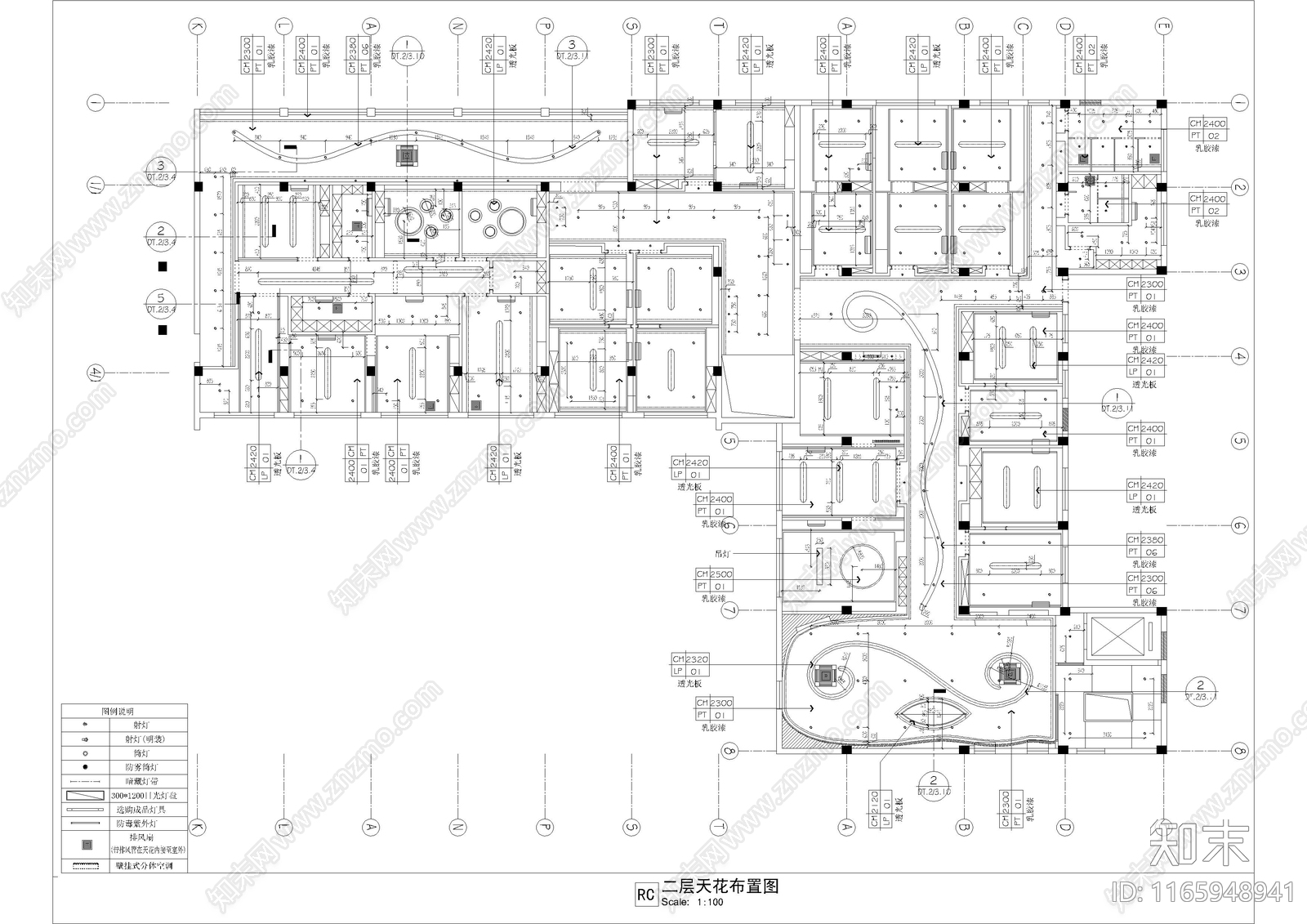 现代会所施工图下载【ID:1165948941】