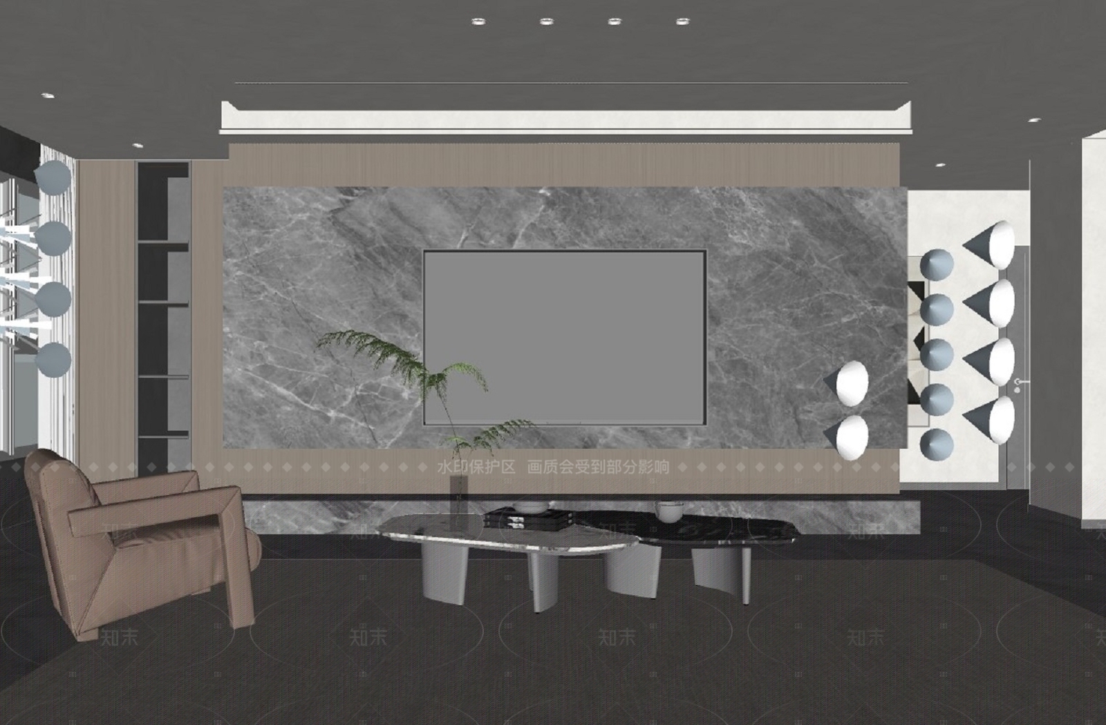 现代家居客厅SU模型下载【ID:1215974035】