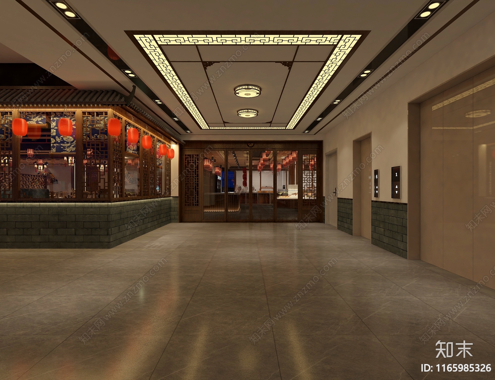 新中式中式中餐厅3D模型下载【ID:1165985326】