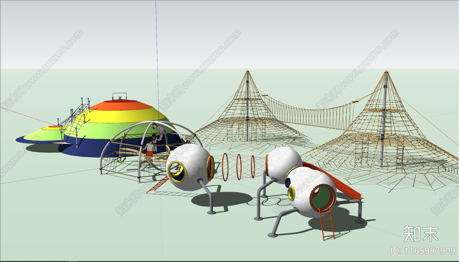 现代儿童游乐区SU模型下载【ID:1165987909】