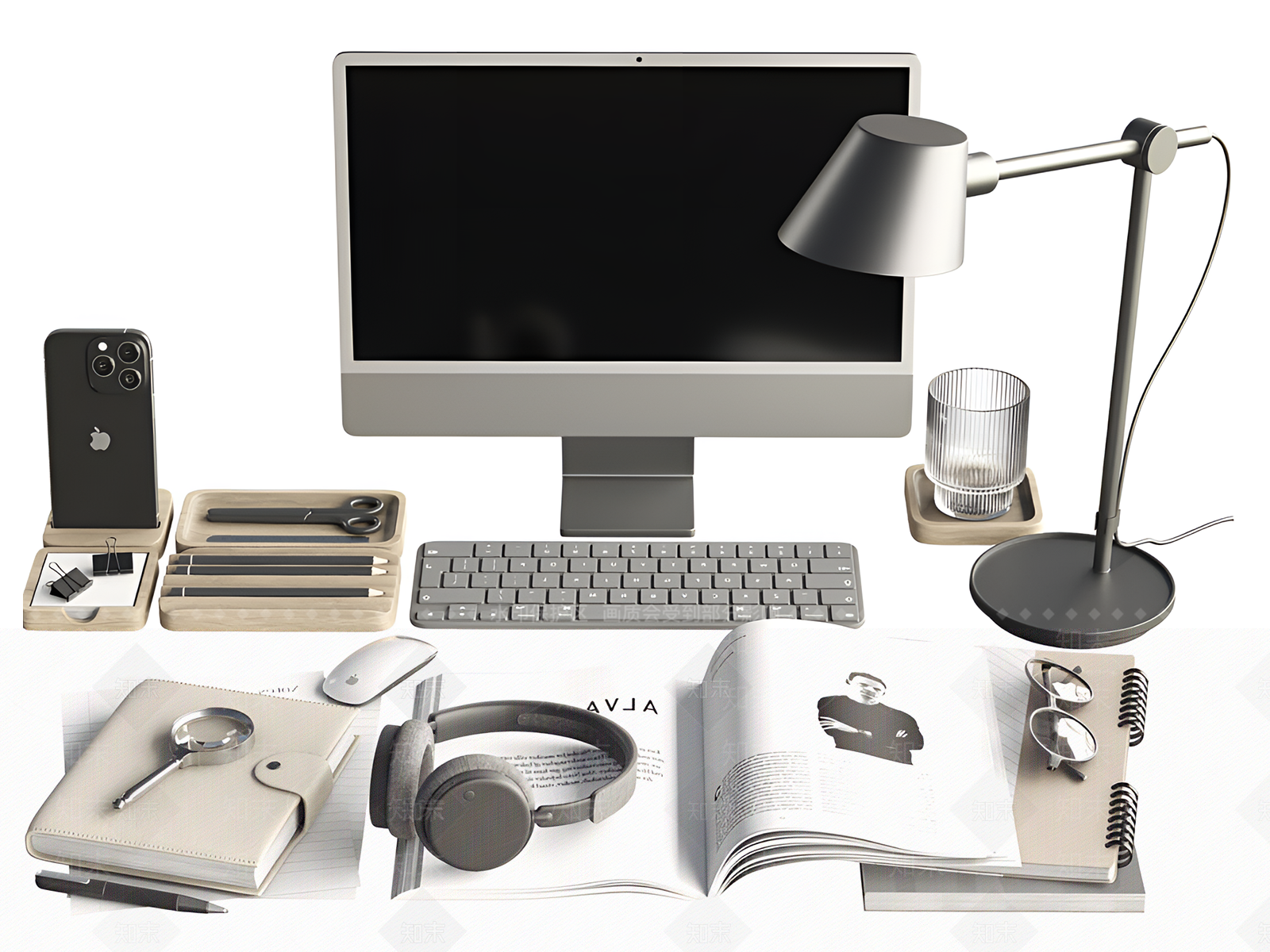 办公用品3D模型下载【ID:1165989351】